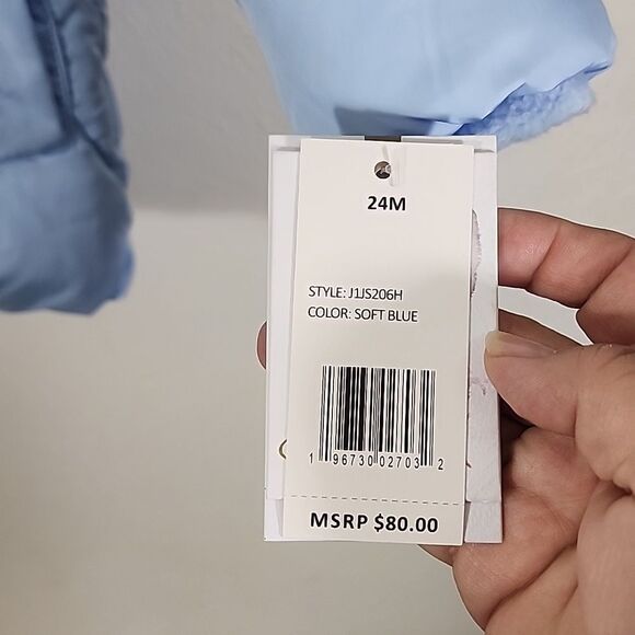 Jessica Simpson baby girl blue soft faux fur lined coat size 24 months NWT - Picture 3 of 11